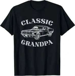 Vintage Grandpa Classic Car T-Shirt, Retro Muscle Car Shirt, Funny Grandfather Tee for Car Lovers, Cool Shirt for Birthday & Father’s Day