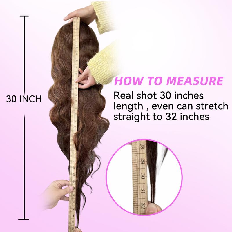 Chocolate Brown Lace Front Wig Human Hair Body Wave 13X6 HD Lace Frontal Wigs Pre Plucked 4# Brown Colored Human Hair Wigs For Women 180% Density