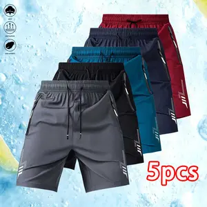Men' s 5-Pack Shorts - Casual Printed Boyfriend Style,Jersey Style, Athletic Gym Shorts, Basketball Shorts,Lightweight Sweatpants with Drawstring Waistband,Elasticated Fit, Perfect for Basketball Quick-Dry Print Lightning