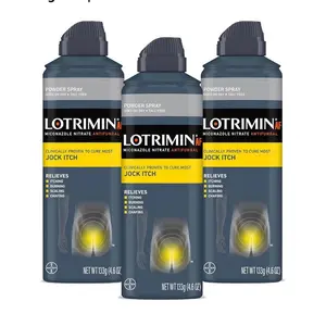 Lotrimin AF Jock Itch Powder Spray, Miconazole Nitrate 2%, 4.6 Ounces, Pack of 3, Clinically Proven Antifungal Treatment for Groin & Inner Thighs Fungus