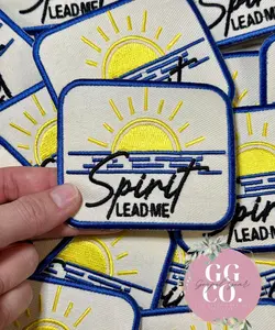 Spirit Lead Me Sunrise Patch, Christian Hat Patch, Embroidered Patch, Trucker Hat Patch, Iron On, Trendy Hat Patch, Jesus Patch.