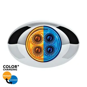 4 LED Double Fury Light (Clearance/Marker)-Amber & Blue LED/Clear Lens