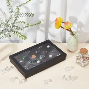 Jewelry Ring Storage Box, 1 Count 36 Slot Ring Holder Box with Plastic Lid, Dustproof Ring Display Tray Storage Box, Jewelry Organizer, Jewelry Boxes