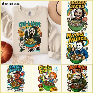 Funny Halloween Graphic Sweatshirt, Horror Character Sweatshirt, Retro Horror Shirt, Horror Cereal Shirt, Halloween Movie