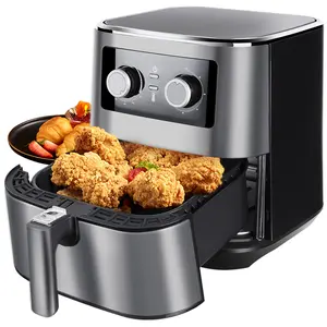 Air Fryer 5.8QT/5.5L, Uten 1700W AirFryer High-Power Electric Hot Temperature Control & Timer Knob, Non Stick Fry Basket, Dishwasher Safe, Apply to Party, Afternoon Tea, Black Household Appliances Steel