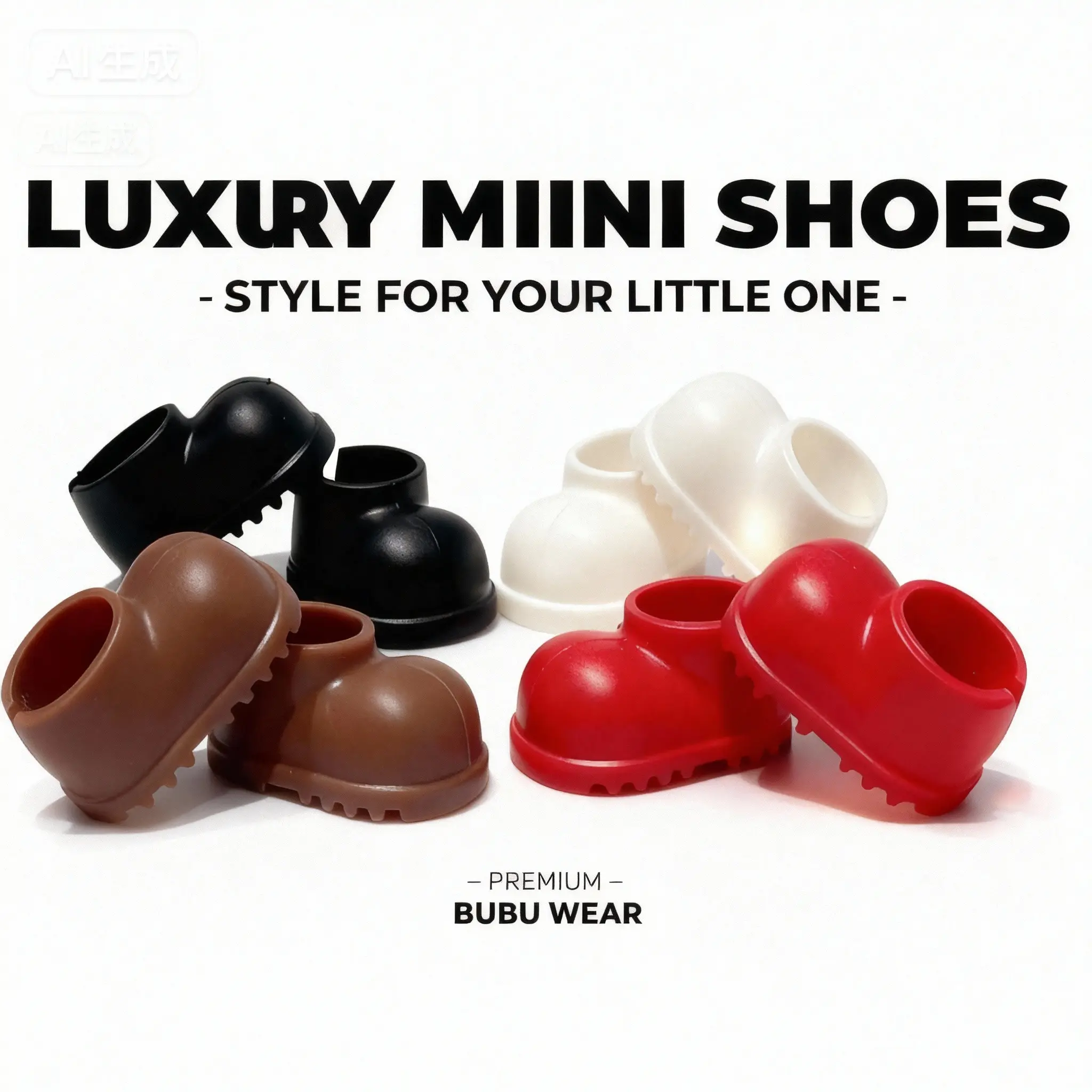 Labu bu 17cm Doll Shoe Set Accessories - Red Black White Brown - Perfect Fit for 17cm Labu bu Dolls - Enhances Outfit Style