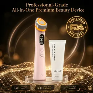 8-in-1 EMS Beauty Wand | 4-Color LED Light Therapy Face Massager | Skin Tightening, Wrinkle Reducer & At-Home Spa Facial Sculpting Wand Skin Elasticity