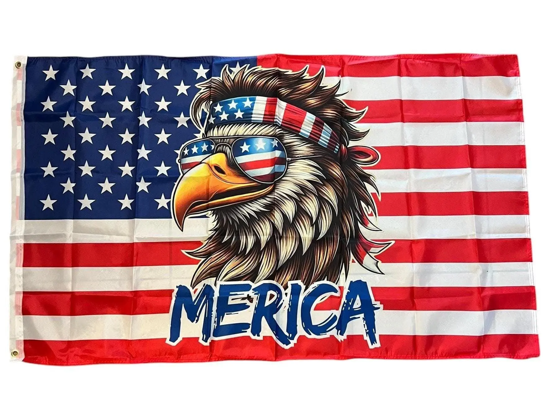 Funny American Flag: Bald Eagle Merica 3x5 ft Mancave Banner