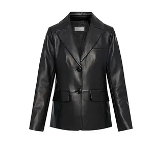 Anne Klein Women's Classic Leather Blazer Jacket Anne Klein Women's Classic Leather Blazer Jacket
