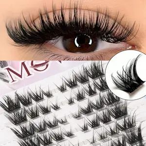 80 Pcs D Curl Volume False Lashes, DIY Single Strip Lash Kit, Reusable, Easy Application, Natural Look, Perfect for Beginners, Portable Makeup Set