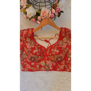 Sabhyasachi-Style Red Blouse – Ready-to-Wear Elegance