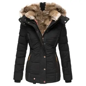 Ladies Hooded Coat Warm down Jacket Thick Parka Coat Lined down Jacket
