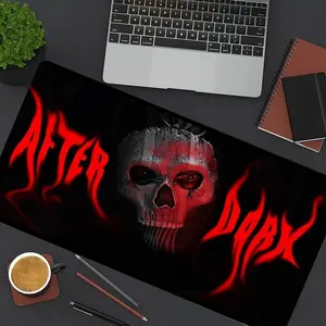Horror Skull Large Gaming Mouse Pad Red and Black Desk Mat Office Desk Accessories With Stitched Edge Non-Slip Mousepad Rubber Base Computer Keyboard Desk Pad 35.4x15.7 Inch Table Mat for Home Office as Gift for Women and Men Friends