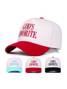 Unisex God's Favorite Embroidered Baseball Cap, Adjustable Sun Protection Hat, Casual Striped Woven Fabric, Spring & Fall Outdoor Travel, Adjustable Sunscreen Hat, Embroidered Snapback Cap