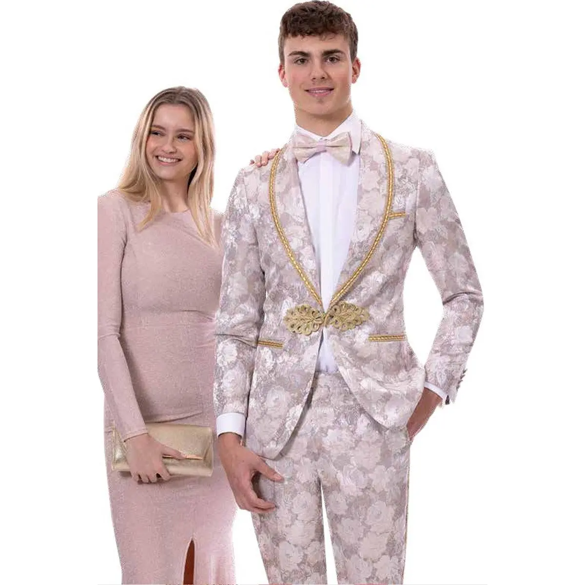 Mens Slim Fit Two Piece Lavender Paisley Prom Smoking Jacket Tuxedo