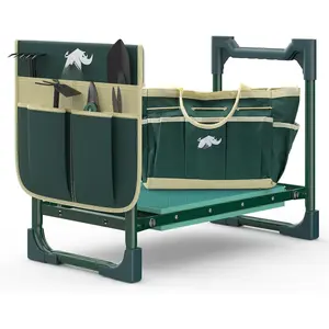 Garden Kneeler and Seat, Heavy Duty 2 in 1 Gardening Stool with Tool Side & Tote Bags, Foldable Gardening Bench to   &  , Garden Chair Gifts for Women, Seniors