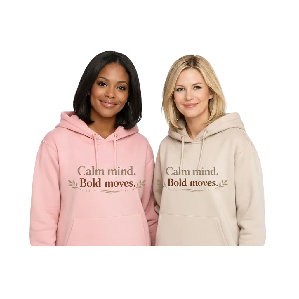 Calm Minded Bold Moves Hoodie — Inspirational Fleece PulloverI RoRi's Ideas