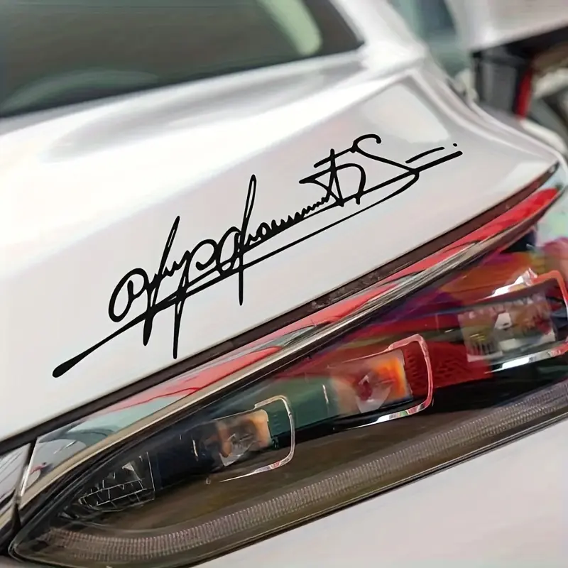 1PC Exclusive Personalized Signature Car Sticker | Stickers For Cars, For Car Side Windows, Notebooks, Art Signature Creative Design, Nail Your Car’s Trendy Style Easily, Eye-Catching & Show Unique Attitude, Decal For Cars, Custom Signature Decal