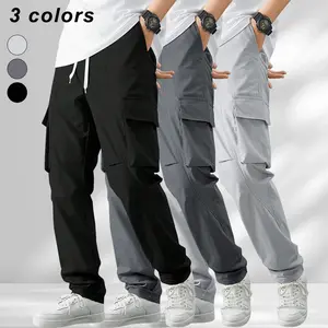 Men’s cargo-style casual pants—loose yet slimming cargo trousers with an adjustable drawstring elastic waistband, multiple pockets for practicality and a stylish look. They help conceal bulges and create a slimmer silhouette while shaping the leg line. Su