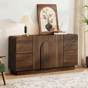 ONBRILL 60" Modern Sideboard With Adjustable Shelf & 4 Drawers for Stylish Storage Solutions