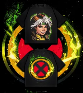 Rogue - X Heroes MMCU Edition Double Printed Oversize Lightweight TV series Vintage Graphic Design Top Cotton Comic Movie Superheroes Streetwear T-Shirt Clothes Menswear Womenswear.