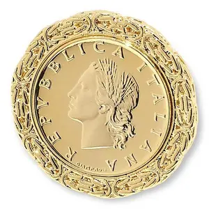 Bellezza 20 Lira Coin Bronze Byzantine Frame Ring