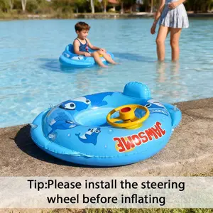 Shark Baby Pool Float for Kids 3 Years Old - Inflatable Toddler Floaties with Seat and Steering Wheel, Fun Shark Swim Ring & Water Toy for Summer Pool Party pool chair lounger beach hammock