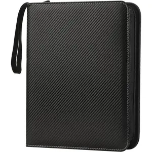 9 Pockets Trading Card Binder with Sleeves Card Organizer, 900 Double Sided Pocket PU Card Collection Binder, Baseball Binder,for Sports Card, MTG, TCG Yugioh Card (Black)