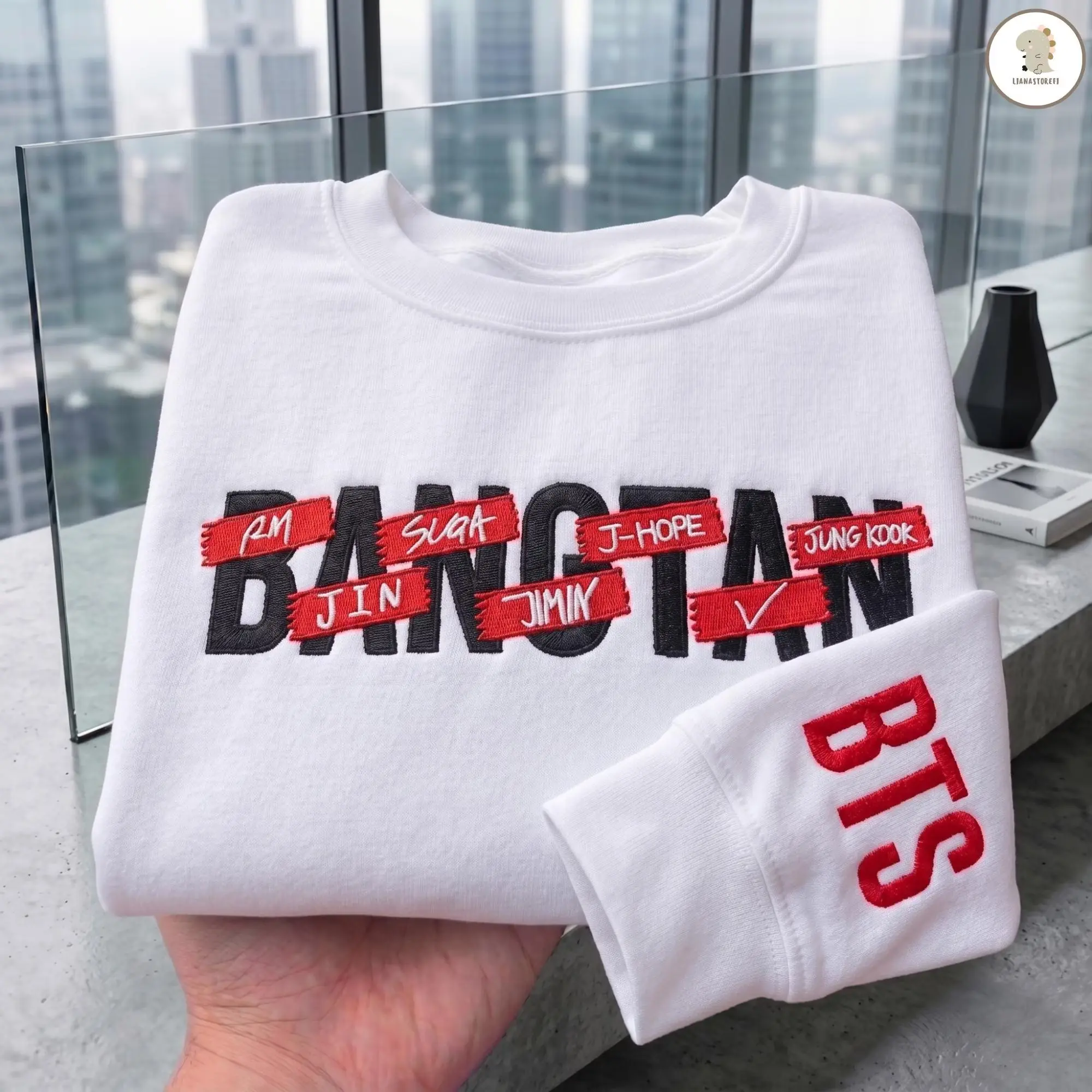 Women's Embroidered World Tour Arirang Sweatshirt, Army Fan Gift, Unisex Sleeve Top
