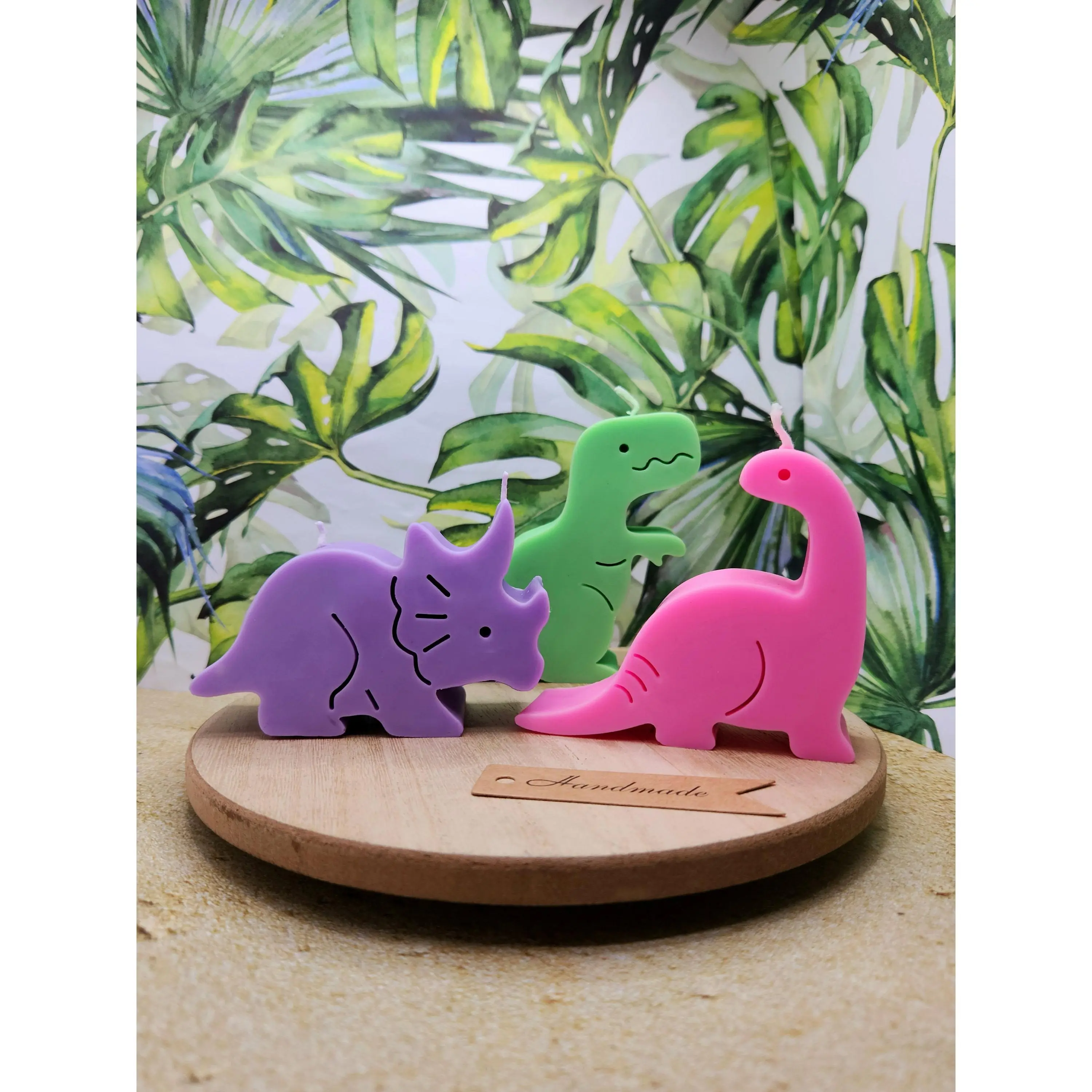 3 Cute Dinosaur Candles