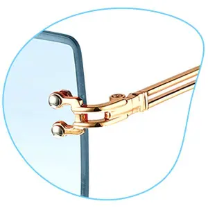 4 Pairs Rimless Rectangle Sunglasses Frameless Square Glasses Vintage Transparent Eyewear for Women Men