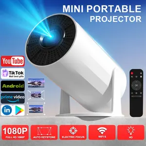 XBJ Mini Portable Projector with Wifi and BT5, 4K Support, Auto Keystone Adjustment, Pneumatic Mouse Remote Control for Outdoor/Bedroom Audio Watch Black Friday