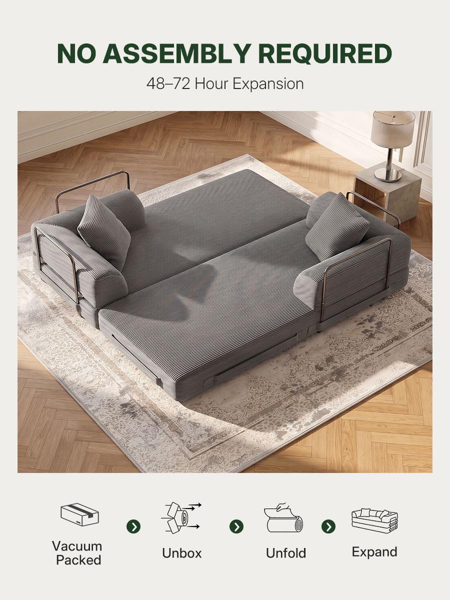 5-in-1 Convertible Sofa Bed, 73'' Cloud Boneless Couch, Pull Out Sleeper Loveseat, Corduroy Futon Sofa Bed with High-Density Foam for Living Room, Bedroom, Gaming Room, dorm essentials, home decor(1 Package) 5-in-1 Convertible Sofa Bed, 73'' Cloud Boneless Couch, Pull Out Sleeper Loveseat, Corduroy Futon Sofa Bed with High-Density Foam for Living Room, Bedroom, Gaming Room, dorm essentials, home decor(1 Package)