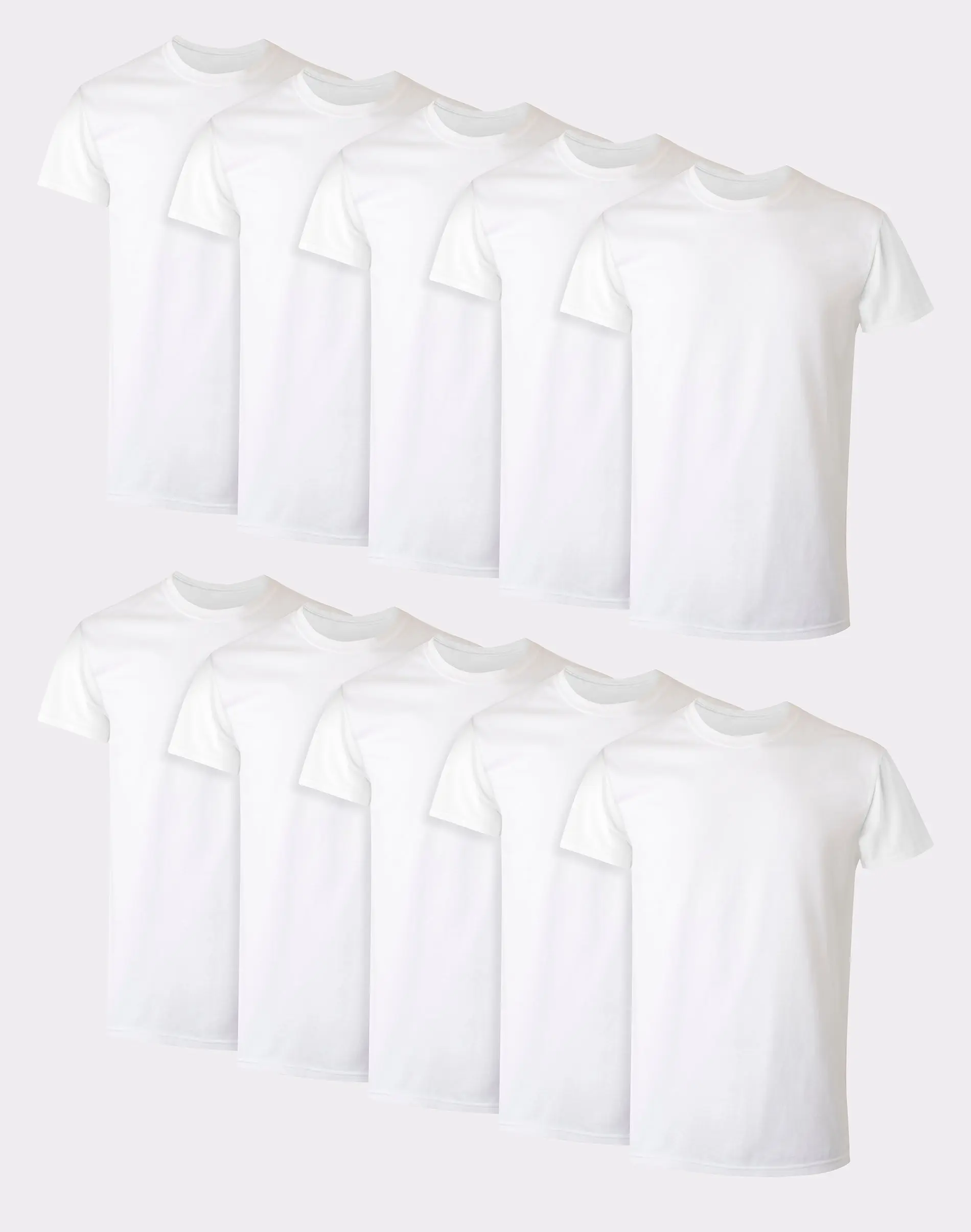 Hanes Men's Cotton Undershirt Super Value Pack Moisture-wicking White 10-pack Underwear Multi Comfortable Fit Soft Stretch Fabric Breathable 2135z0