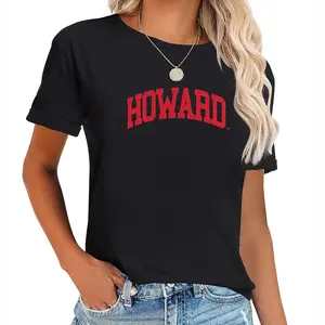 Women's T-shirts Cotton Short Sleeve Howard University Bison Arch Crewneck Pullover T Shirt Summer Womenswear Casual Everyday Tee Top