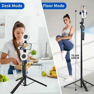 [Auto Face Tracking Tripod] 70.9" Auto Face Tracking Tripod 360° Rotation with Phone Holder & Remote - Phone Tripod & Selfie Stick for Cell Phone 4"-7" - Motion Sensor Tripod for Vlog/Live Stream/Video Recording