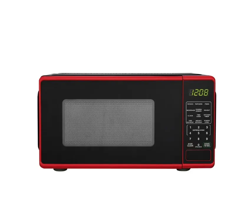 Mainstays 0.7 Cu ft Countertop Microwave Oven, 700 Watts, Red