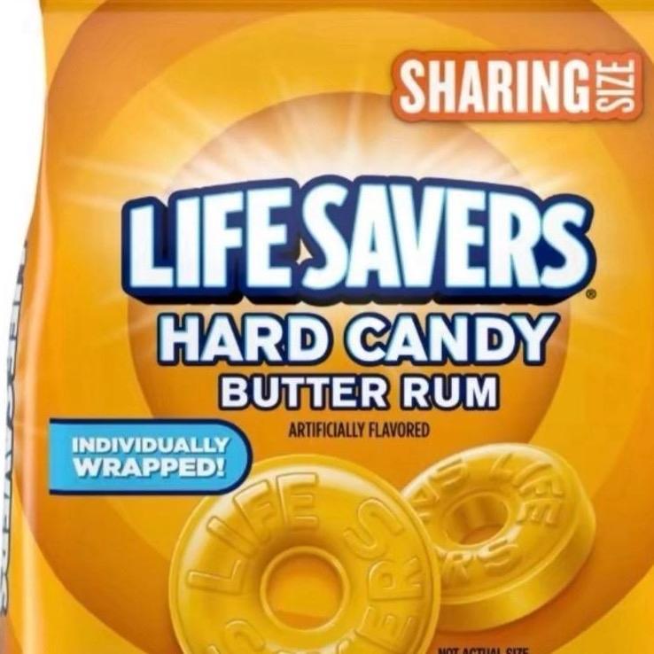LIFE SAVERS Hard Candy - Butter Rum, Candy Bulk Individually Wrapped, For Party Favors & More, Pack of 4