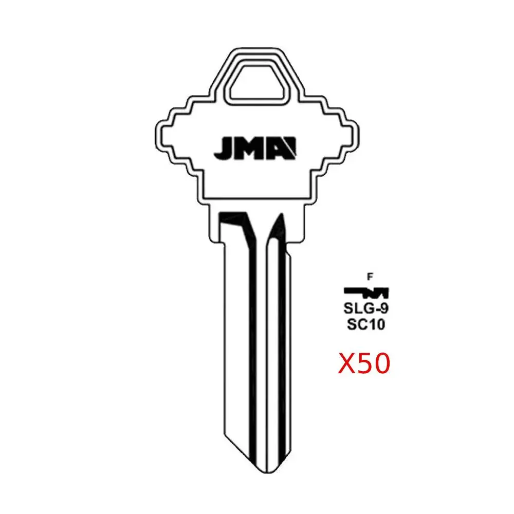 JMA 6-Pin Un-Cut Schlage Keys, Nickel Finish, Fits A1145F SC10 NP, 50-Pack Locksmith Hand Tools