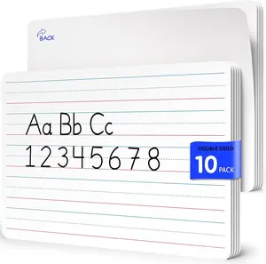 Small Lined White Board Sheets for Students 9'x12' Dry Erase Board with Lines Ruled Writing Whiteboard Sheets Homeschool Supplies Teacher Classroom Pack of 10