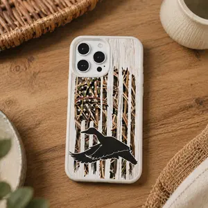 Magnetic Duck Flying American Camo Phone Case for iPhone 17 16 15 14 13 12 11 Pro Max Plus MagSafe-Compatible Shockproof Clear Acrylic Protective Cover Hunting Gift