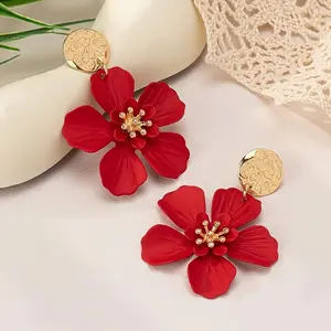 Vibrant Petal Drop Earrings