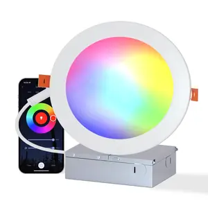 Smart 6 Inch LED Recessed Light, RGB Color Control, WiFi & Bluetooth, Alexa & Google Assistant Compatible, Modern Ultra-Thin Design, 1 Pack