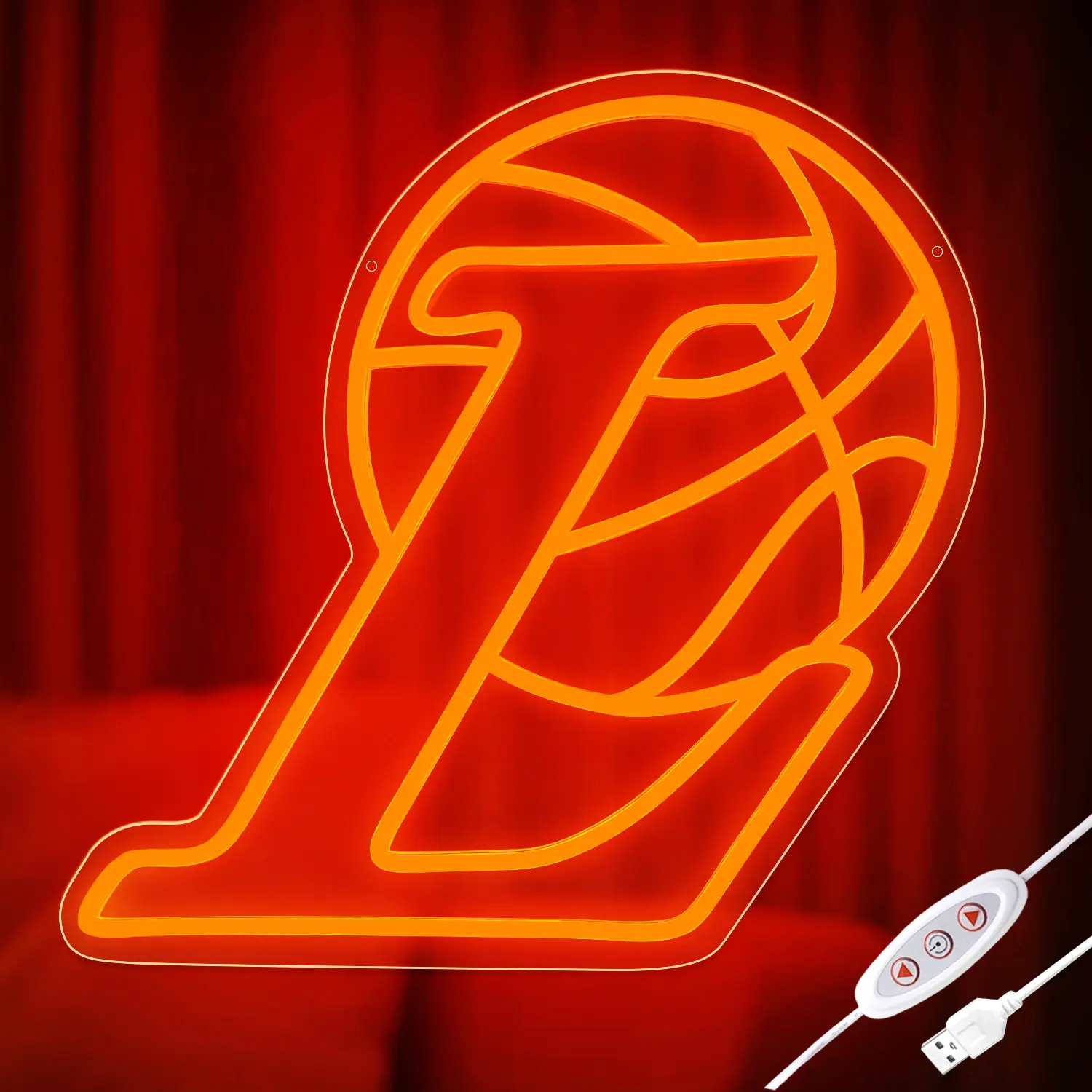 Yocrostar Orange Basketball Neon Sign - 15.7x14.7in Dimmable Bluetooth LED Lights, USB-Powered Acrylic & Silicone Tube Indoor Hanging Decoration with Hooks, Easy-Install Sports Theme Wall Decor for Teen Boys (Game Rooms, Watch Parties)