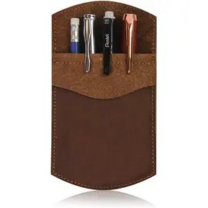 Pocket Protector - 3.5" x 6.25" -  Leather Pen and Pencil Pocket Pouch Organizer for Office and  - Pocket Pen Holder, Tool Pouch