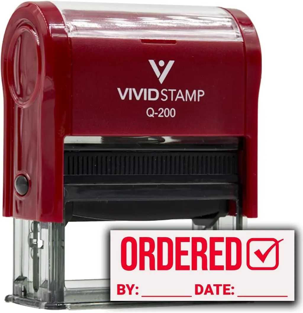 Ordered by Date (Order Complete) Self Inking Rubber Stamp (Red Ink) - Q-200