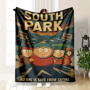 South Park Flannel Throw Blanket Iconic Animated Series Print Ultra Soft Plush Warm Fabric Lightweight Bedspread Perfect for Living Room Couch Sofa Movie Night Bedroom Decor Holiday Fan Gift dealsforyou|summerwins|midyearsale|restock|dealsforyoudays|DFYD