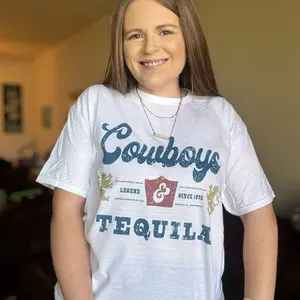 Cowboys and tequila Graphic Top