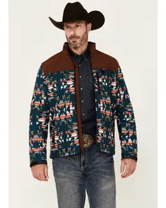 Rank 45 Men's 45&Reg; Southwestern Print Color Block Jacket - Rmfa24o92-Dktel