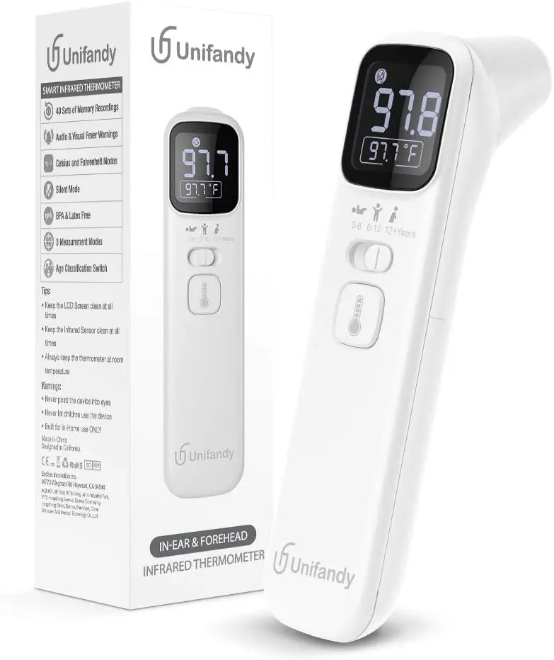 3-in-1 Digital Ear and Forehead Thermometer - Touchless Smart IF Technology, Fast Detection, Accurate Reading for Home Use (Adults & Kids)